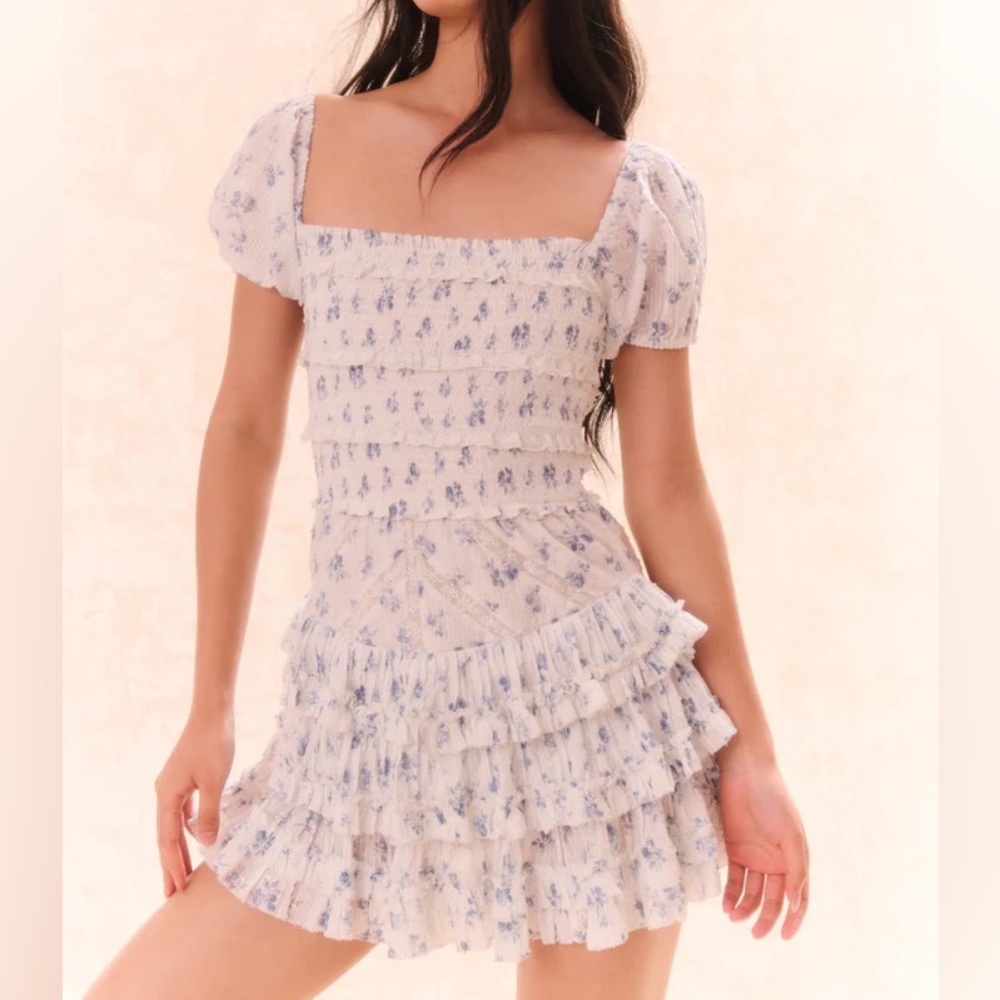 LoveShackFancy Fellow Mini Floral Dress XS BRAND NEW